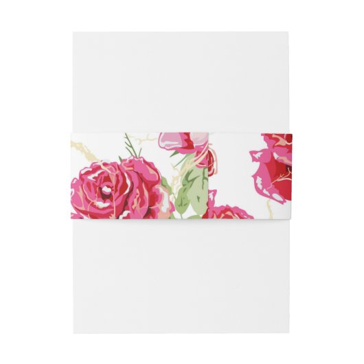 Rode roos met een witte achtergrondafdrukuitnodigi uitnodigingen wikkel (Achterkant Voorbeeld)