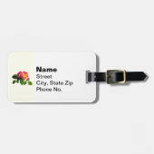 Rode roos met goudgeel centrum bagagelabel (Voorkant horizontaal)