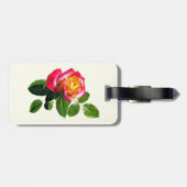Rode roos met goudgeel centrum bagagelabel (Achterkant horizontaal)
