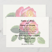 Rode roos met goudgeel centrum kaart (Voorkant / Achterkant)