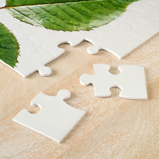 Rode roos met goudgeel centrum legpuzzel (Zijkant)