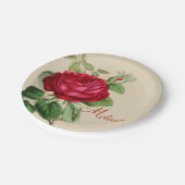 rode roos met Jouw naam Papieren Bordje (Gekanteld)