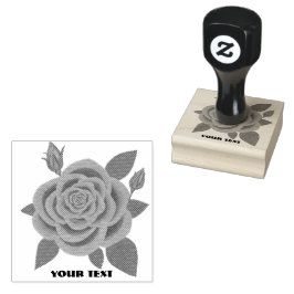 Rode Roos met Knoppen Stempel