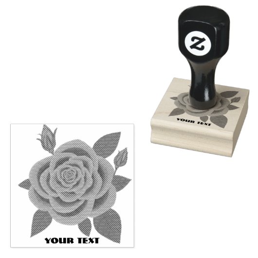 Rode Roos met Knoppen Stempel (Gestempeld)
