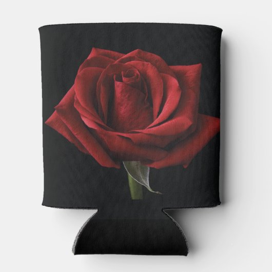 Rode roos met kussen blikjeskoeler (Achterkant)