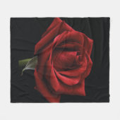 Rode roos met kussen fleece deken (Voorkant (Horizontaal))