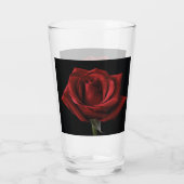 Rode roos met kussen glas (Achterkant)