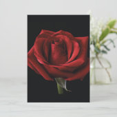 Rode roos met kussen kaart (Staand voorkant)