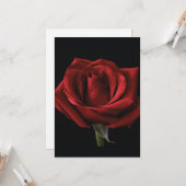 Rode roos met kussen kaart (Voorkant / Achterkant in situ)