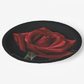 Rode roos met kussen papieren bordje (Gekanteld)