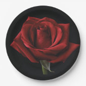 Rode roos met kussen papieren bordje (Voorkant)