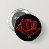 Rode roos met kussen ronde button 5,7 cm (Voorkant /achterkant)