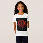 Rode roos met kussen t-shirt (Voorkant volledig)