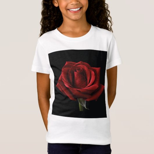 Rode roos met kussen t-shirt (Voorkant)