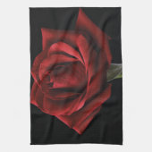 Rode roos met kussen theedoek (Verticaal)