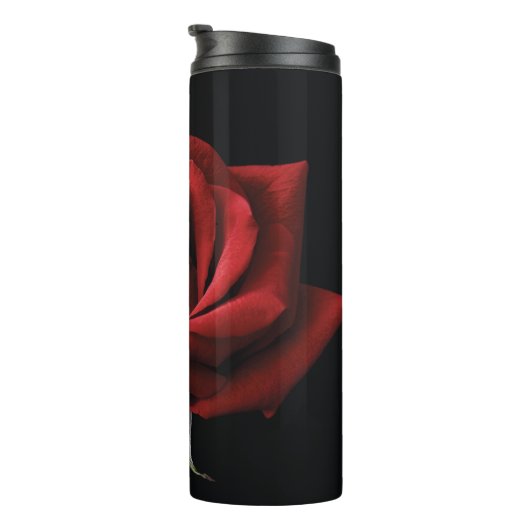 Rode roos met kussen thermosbeker (Geroteerd rechts)