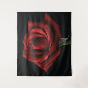 Rode roos met kussen wandkleed