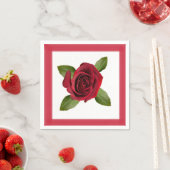 Rode roos met randpapier servet (Insitu)