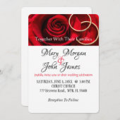 Rode Roos met Ring Trouw Uitnodiging (Voorkant / Achterkant)