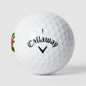 Rode roos met tekst genaamd Warbird Golfballen (Logo)