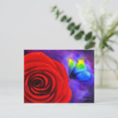 Rode roos met vlinder schilderkunst - Multi Briefkaart (Staand voorkant)