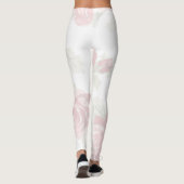 Rode roos met witte achtergrondprint leggings (Achterkant)