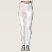 Rode roos met witte achtergrondprint leggings (Voorkant)