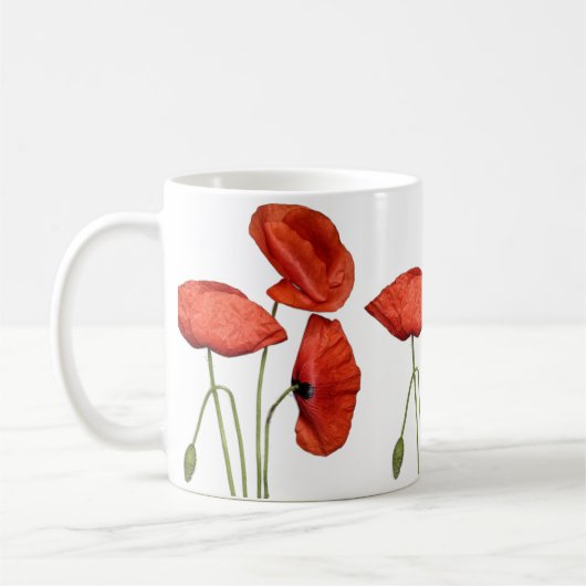 „Rode Roos Mok - Elegante Bloem Coffee Cup“ (Links)