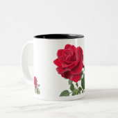 Rode roos mok - handgeschilderd (Voorkant links)