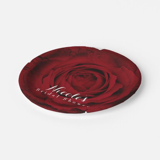 Rode Roos Mooie Bloemrijke Elegante Feestelijke Aa Papieren Bordje (Gekanteld)