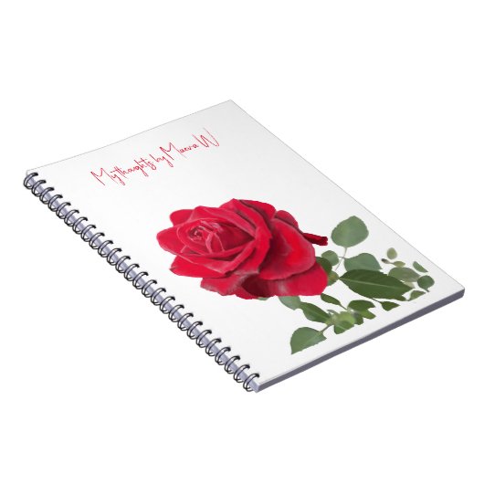 Rode roos - olieverfschilderij notitieboek (Rechterzijde)