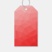 Rode roos ombre geometrisch mesh patroon Monogram Cadeaulabel (Achterkant)