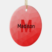 Rode roos ombre geometrisch mesh patroon Monogram Keramisch Ornament (Rechts)