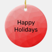 Rode roos ombre geometrisch mesh patroon Monogram Keramisch Ornament (Achterkant)