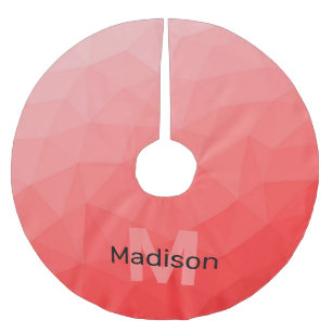 Rode roos ombre geometrisch mesh patroon Monogram Kerstboom Rok