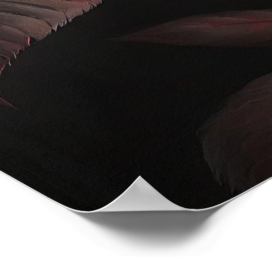 Rode roos op een donkere achtergrond poster (Hoek)