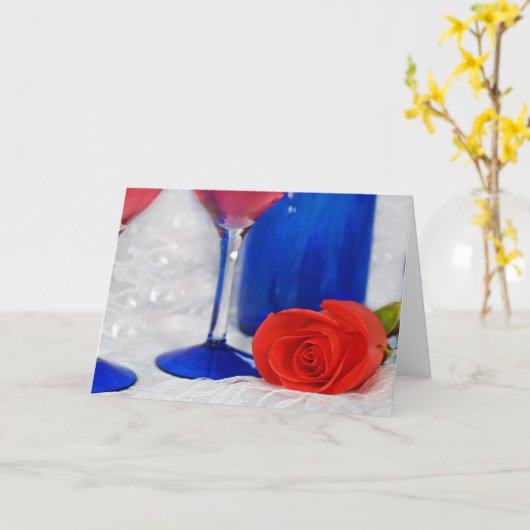 rode roos op een kant met kaart (Gele Bloem)