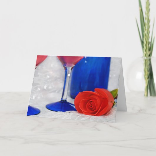 rode roos op een kant met kaart (Voorkant)
