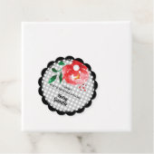 Rode Roos op Gingham Bruidsmeisjesfeest Bedankjes Labels (In situ)