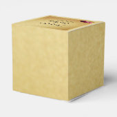Rode Roos op Gouden Bruiloft Favor Box Bedankdoosjes (Achterkant)