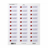 Rode roos op grijs etiket (Full Sheet)