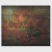 Rode roos op grijze achtergrond cadeaupapier (Vlak)