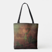 Rode roos op grijze achtergrond tote bag (Achterkant)