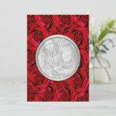 Rode roos op maat gemaakte foto bruidspaar bruilof kaart (Staand voorkant)