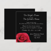 rode roos op uitnodiging voor een zwarte bruiloft (Voorkant / Achterkant)