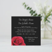 rode roos op uitnodiging voor een zwarte bruiloft (Staand voorkant)