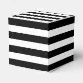 Rode Roos op Zwart Wit Streep Bruiloft Party Favor Bedankdoosjes (Achterkant)