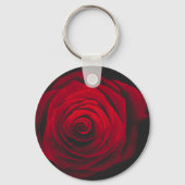 Rode roos op zwarte achtergrond vintage-effect sleutelhanger (Voorkant)