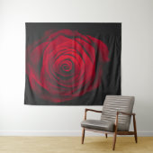 Rode roos op zwarte achtergrond vintage effect wandkleed (In Situ (horizontaal))