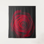 Rode roos op zwarte achtergrond vintage effect wandkleed (Voorkant)